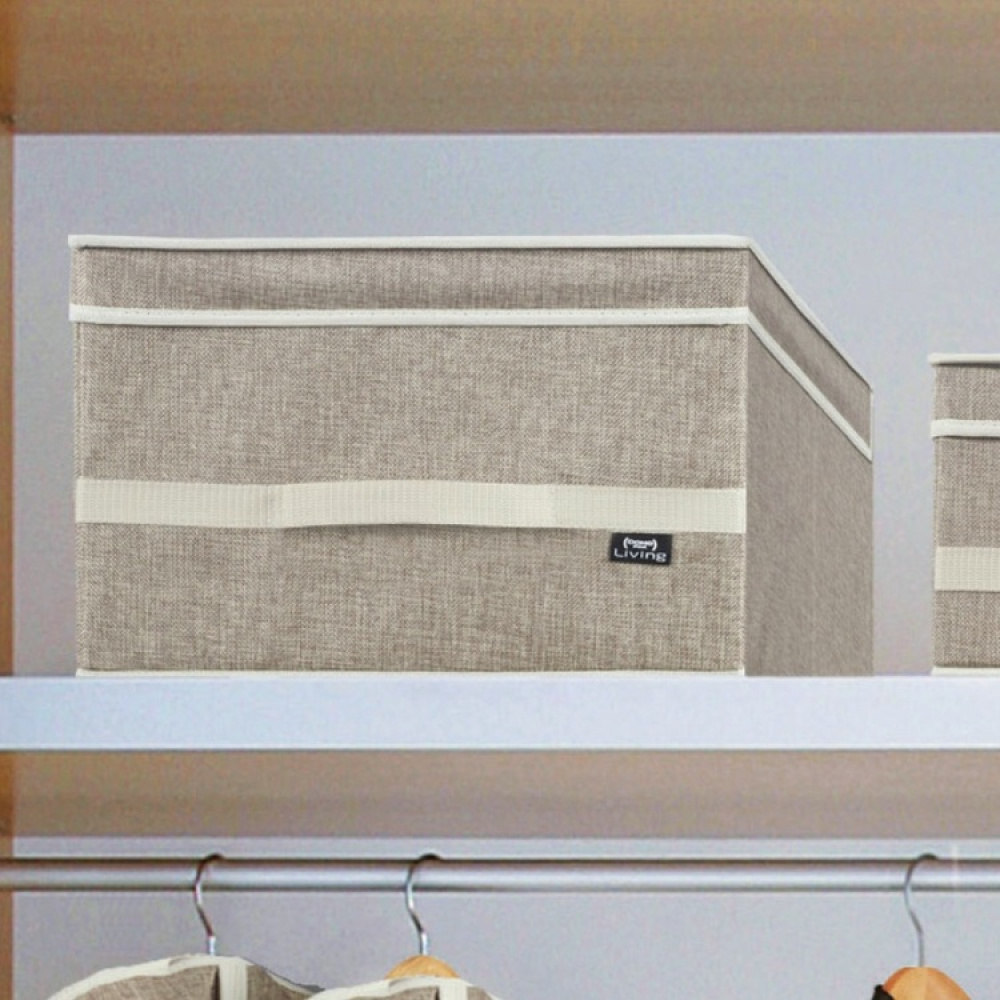 Oppbevaringsboks i tekstil, 50x38x24 cm, sand i gruppen Oppbevaring / Oppbevaringsbokser hos SmartaSaker.se (40805)