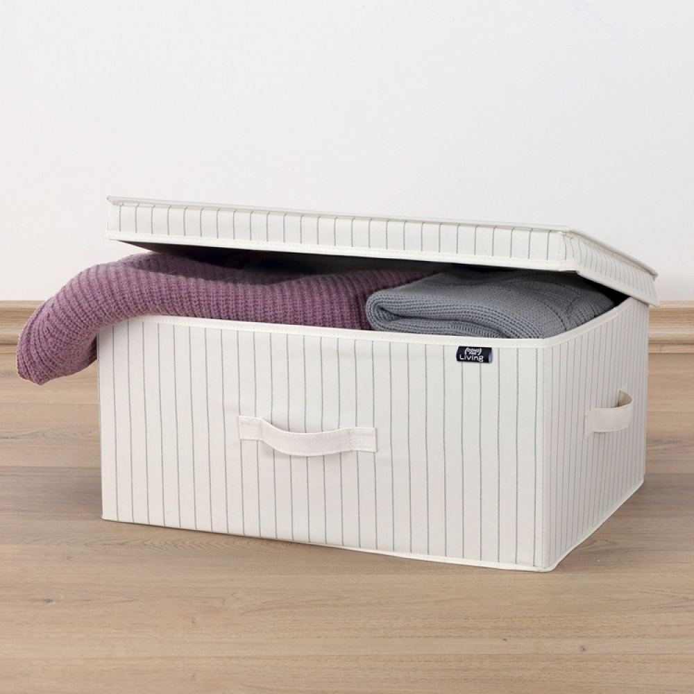 Oppbevaringsboks i stoff, 50x38x24, hvit i gruppen Oppbevaring hos SmartaSaker.se (40808)