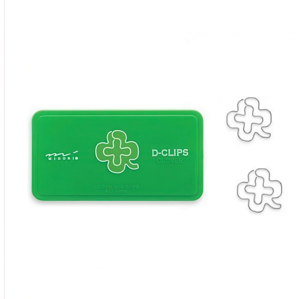 Binders, kløverblad, 30 stk., D-CLIPS CLOVER, grønn/sølv i gruppen Oppbevaring hos SmartaSaker.se (41001)