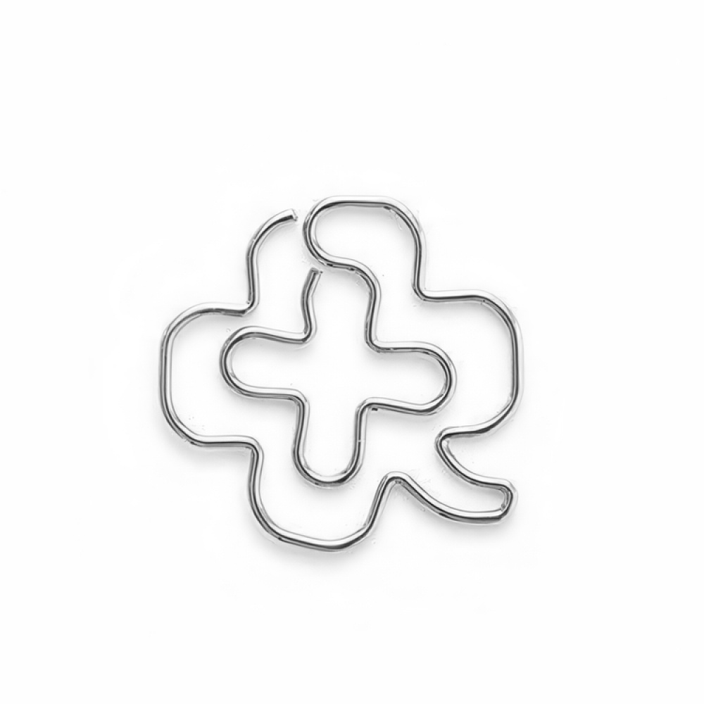 Binders, kløverblad, 30 stk., D-CLIPS CLOVER, grønn/sølv i gruppen Oppbevaring hos SmartaSaker.se (41001)