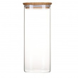 Høy glasskrukke med bambuslokk 2,2L, Pebbly