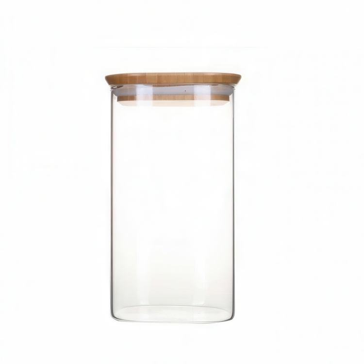 Glasskrukke med bambulokk 1,4L, Pebbly i gruppen Oppbevaring hos SmartaSaker.se (41018)