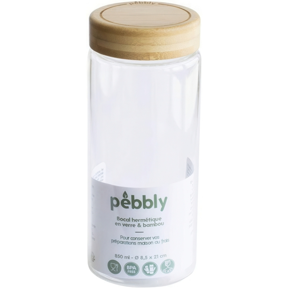 Glasskrukke med bambulokk 0,85 L, Pebbly i gruppen Oppbevaring / Kjøkkenskap hos SmartaSaker.se (41022)