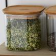 Glasskrukke med bambulokk 0,8 L 3-pack, Pebbly