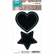 Tavle-etiketter, HERMA LARGE HEART / STAR, 4 stk, Svarte