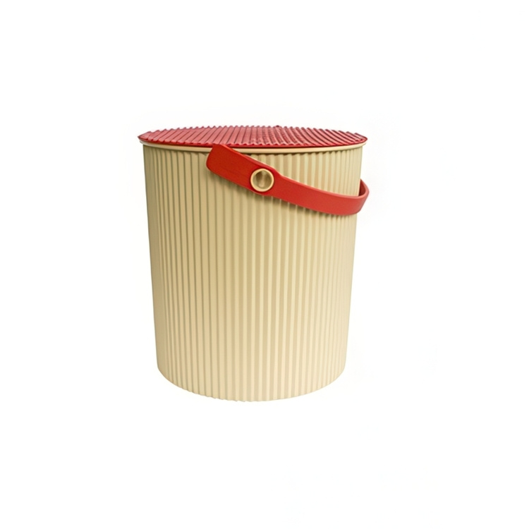 Bøtte med lokk 20L, Omnioutil, Beige/Rød i gruppen Oppbevaring hos SmartaSaker.se (41092)