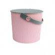 Bøtte med lokk 20L, Omnioutil, Rosa/Grå