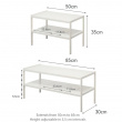 Justerbar oppbevaringshylle under kjøkkenvasken, 50-85 cm, Yamazaki