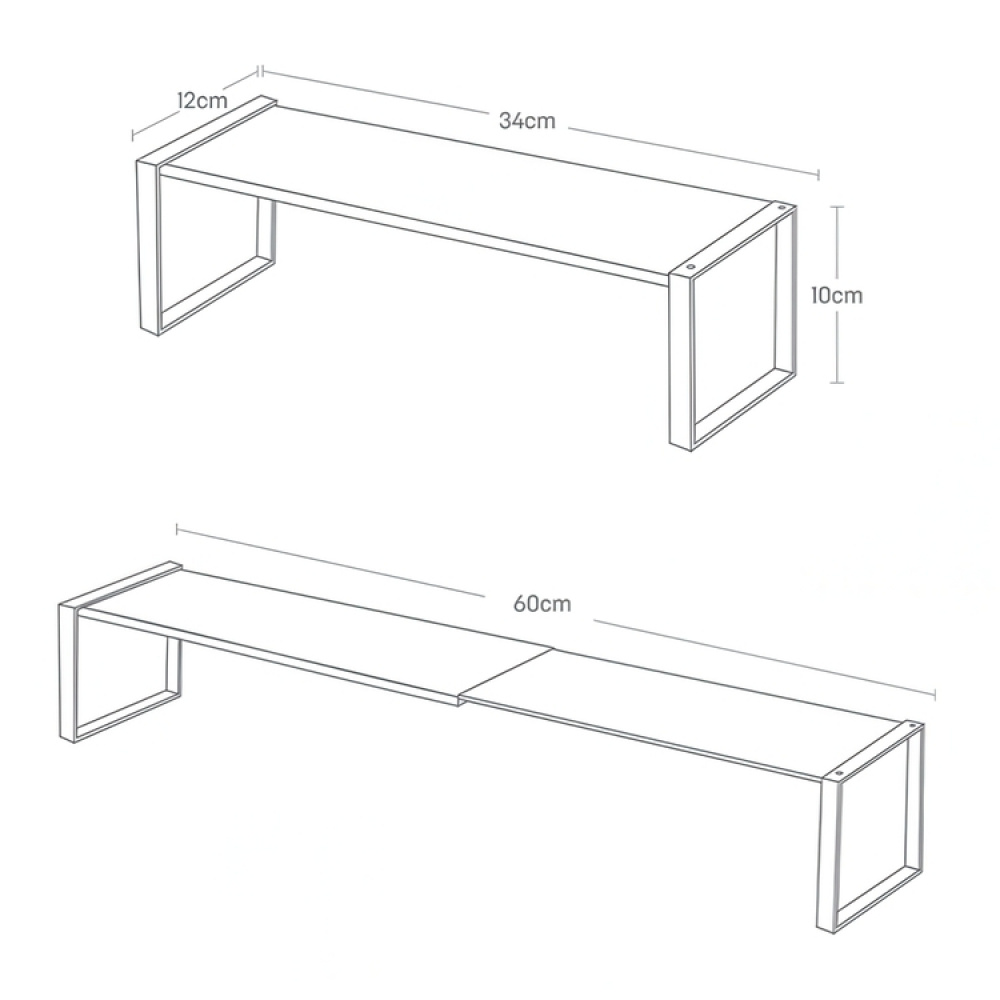 Justerbar innsatshylle i metall, 34-60 cm, Yamazaki i gruppen Oppbevaring hos SmartaSaker.se (41186)