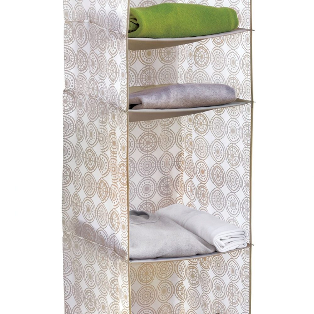 Hengende garderobe 4 rom, Hvit/beige i gruppen Oppbevaring / Soveromoppbevaring hos SmartaSaker.se (41275)
