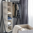 Hengende garderobeoppbevaring 5 hyller, beige