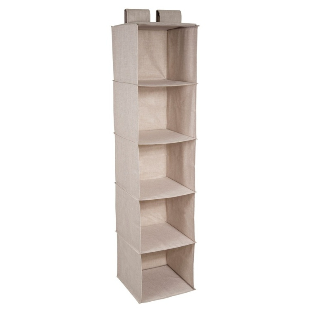 Hengende garderobeoppbevaring 5 hyller, beige i gruppen Oppbevaring hos SmartaSaker.se (41282)