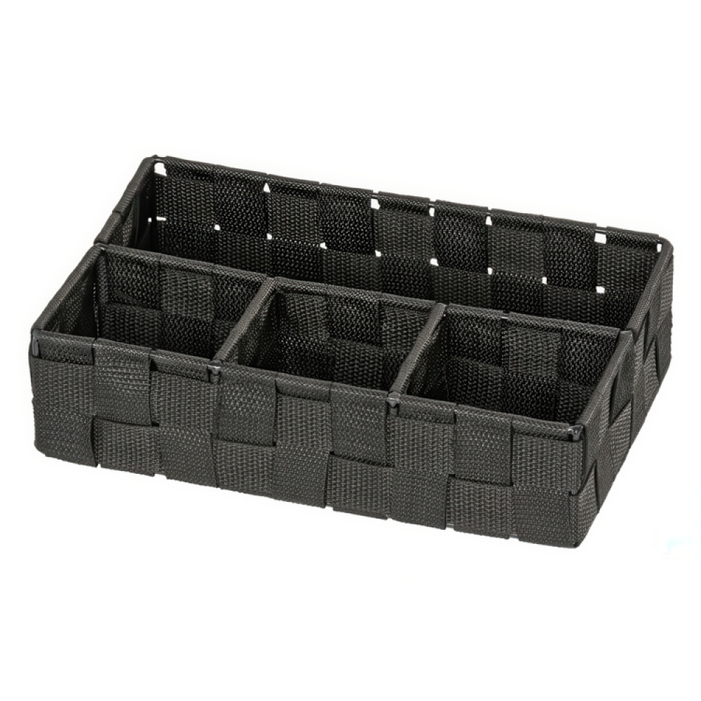 Kurv med 4 rom, ADRIA, Liten, 17 x 26 x H6,5 cm, sort i gruppen Oppbevaring hos SmartaSaker.se (41487)