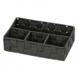 Kurv med 4 rom, ADRIA, Liten, 17 x 26 x H6,5 cm, sort