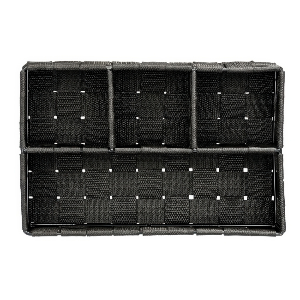 Kurv med 4 rom, ADRIA, Liten, 17 x 26 x H6,5 cm, sort i gruppen Oppbevaring hos SmartaSaker.se (41487)