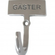 Gjesteskilt med knagg i blank metall, Gjester
