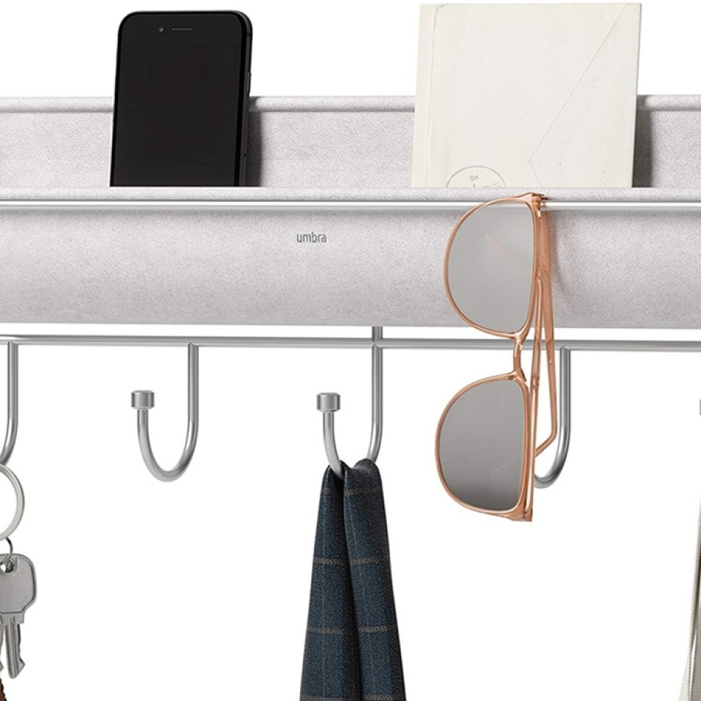 Knaggrekke med oppbevaring, UMBRA HAMMOCK ORGANIZER, 41,5 x H 18 cm lysegrå i gruppen Oppbevaring / Entréoppbevaring / Kroker og hengere hos SmartaSaker.se (41567)