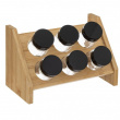 Krydderstativ i bambus med 6 glasskrukker, BAMBOO SPICE RACK, Natur