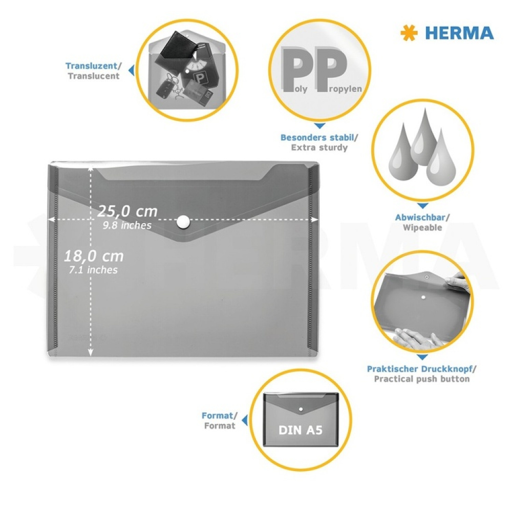 Plastmappe A5, Herma i gruppen Oppbevaring / Kontorrekvisita hos SmartaSaker.se (41619)