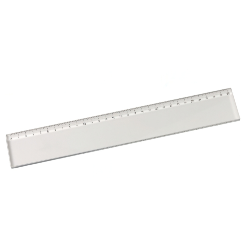 Linjal i kraftig akryl, CRISTAL CLEAR, 30 cm, Klar i gruppen Oppbevaring hos SmartaSaker.se (41645)