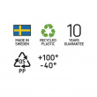 Stor oppbevaringsboks med lokk i resirkulert plast 46L, SmartStore, Svart