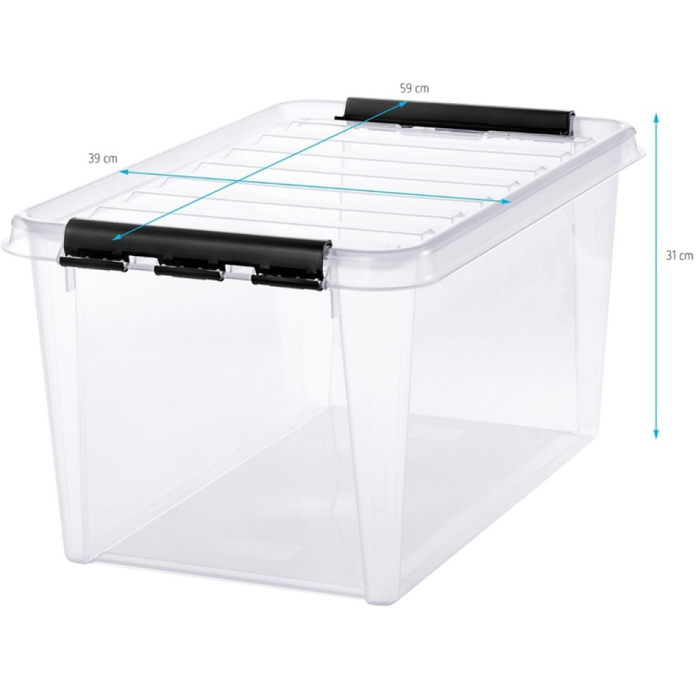 Stor oppbevaringsboks med lokk i resirkulert plast 46L, SmartStore, Svart i gruppen Oppbevaring / Oppbevaringsbokser / SmartStore oppbevaringsbokser hos SmartaSaker.se (41724)