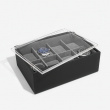 Klokkeboks med displaylokk, STACKERS WATCH BOX, 18 x 26 x H 9,5 cm Svart