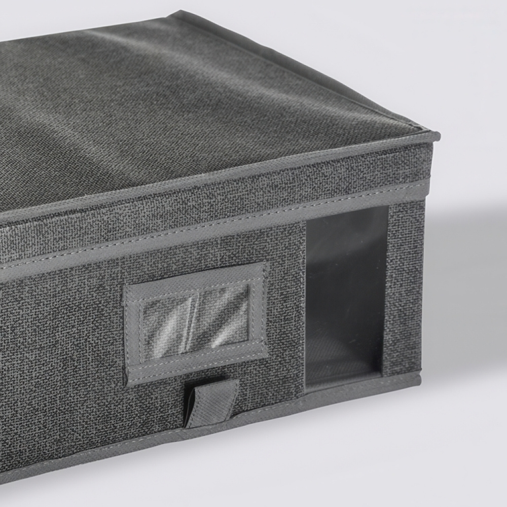 Eske i stoff med lokk, ORSO STORAGE BOX SMALL, 30 x 30 x H 15 cm, Mørkegrå i gruppen Oppbevaring / Oppbevaringsbokser hos SmartaSaker.se (41772)
