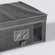 Eske i stoff med lokk, ORSO STORAGE BOX SMALL, 30 x 30 x H 15 cm, Mørkegrå