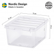 Oppbevaringsboks med lokk 2L, SmartStore, Klar/svart