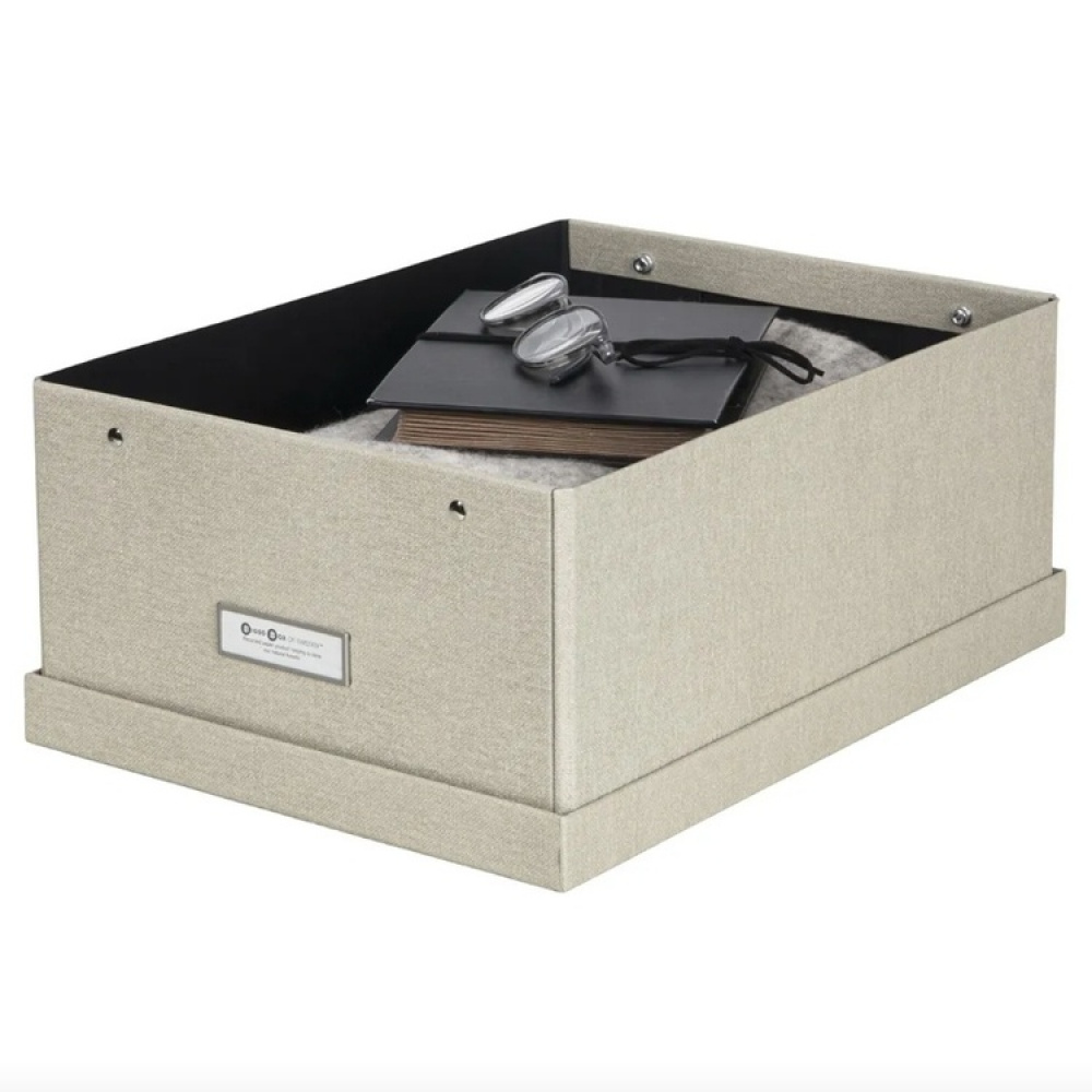 Oppbevaringsboks med etikettholder, Katia canvas, Bigso i gruppen Oppbevaring hos SmartaSaker.se (41790)