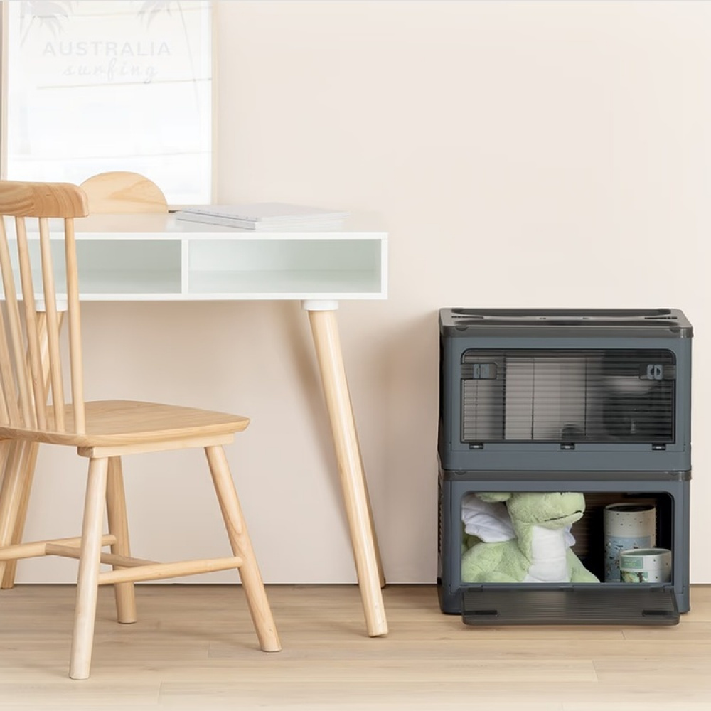 Boks med hjul, stablbar, MOBILE FOLDING BOX, 51,5 x 36 x H 30 cm, mørkegrå i gruppen Oppbevaring hos SmartaSaker.se (41801)