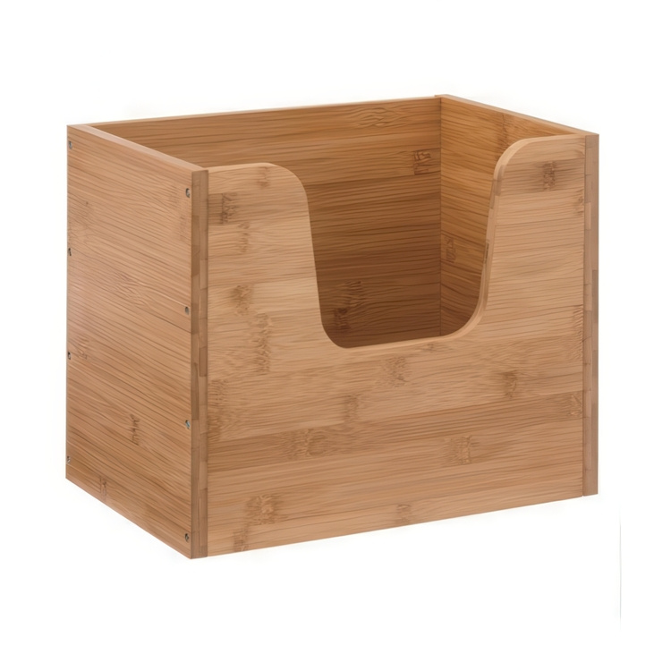 Kasse med åpen front, stablebar, STACK LARGE BAMBOO BASKET, 31,5 x 21,5 x H 26,5 cm, natur i gruppen Oppbevaring / Oppbevaringsbokser hos SmartaSaker.se (41830)