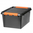 Oppbevaringsboks med lokk 31L, SmartStore Pro, Svart/oransje