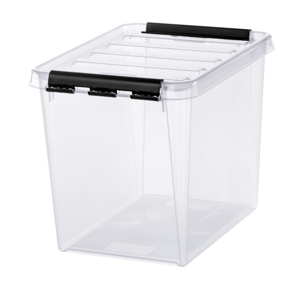 Høy oppbevaringsboks med lokk 13L, SmartStore, Klar/svart i gruppen Oppbevaring / Oppbevaringsbokser / SmartStore oppbevaringsbokser hos SmartaSaker.se (41865)