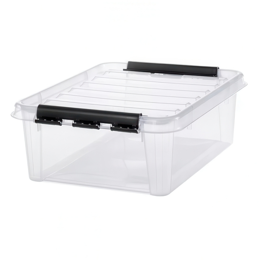 Lav oppbevaringsboks 20L, SmartStore, Klar/svart i gruppen Oppbevaring / Oppbevaringsbokser hos SmartaSaker.se (41870)