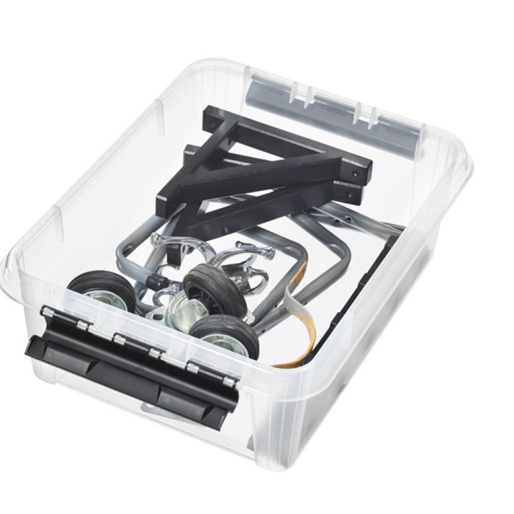 Lav oppbevaringsboks 20L, SmartStore, Klar/svart i gruppen Oppbevaring / Oppbevaringsbokser hos SmartaSaker.se (41870)