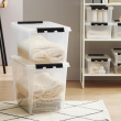 Stor oppbevaringsboks med lokk 66L, SmartStore, Klar/sort