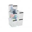 Stor oppbevaringsboks med lokk 66L, SmartStore, Klar/sort
