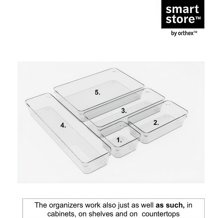 Lang og smal skuffinnredning for småoppbevaring, 40x10x6 cm, SmartStore i gruppen Oppbevaring / Oppbevaringsbokser hos SmartaSaker.se (41909)