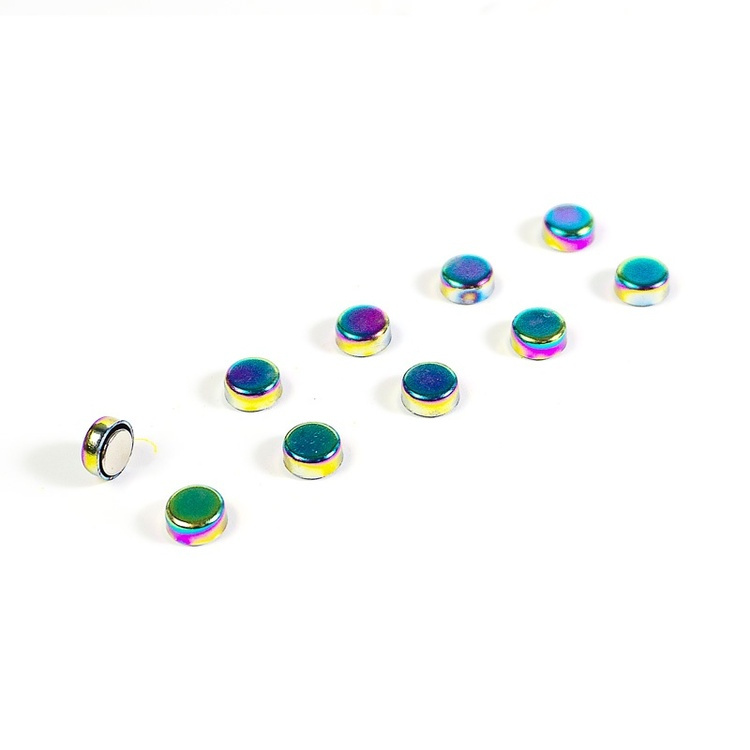 Rund minimagnet 10-pack, Regnbuemetall i gruppen Oppbevaring hos SmartaSaker.se (42024)