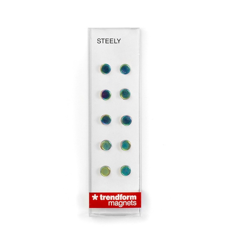 Rund minimagnet 10-pack, Regnbuemetall i gruppen Oppbevaring hos SmartaSaker.se (42024)
