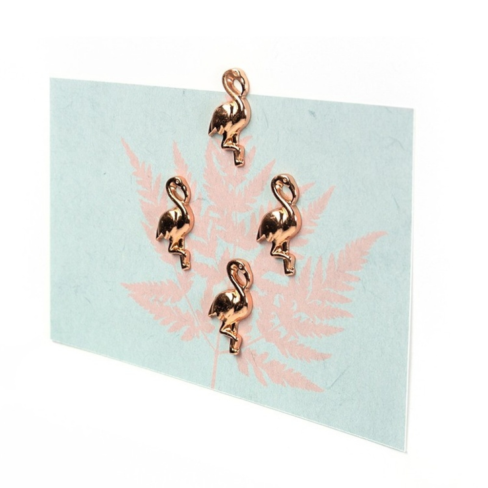 Magneter, 4 stk, FLAMINGO, rosegull i gruppen Oppbevaring / Outlet hos SmartaSaker.se (42041)