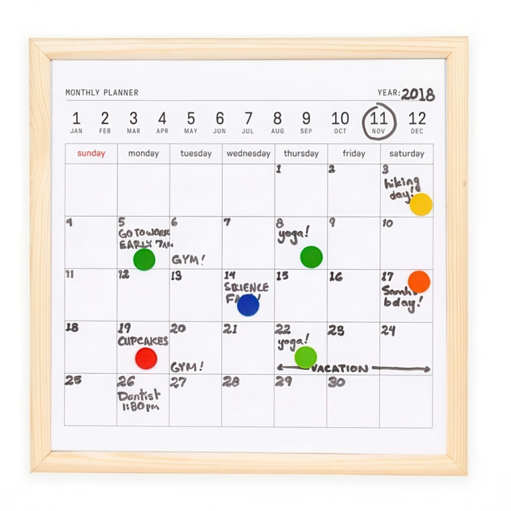 Magnetisk whiteboardtavle med månedsplanlegging, 20x20 cm i gruppen Oppbevaring hos SmartaSaker.se (42066)