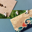 Magnetlist med 6 figurmagneter, 30 cm, Panda