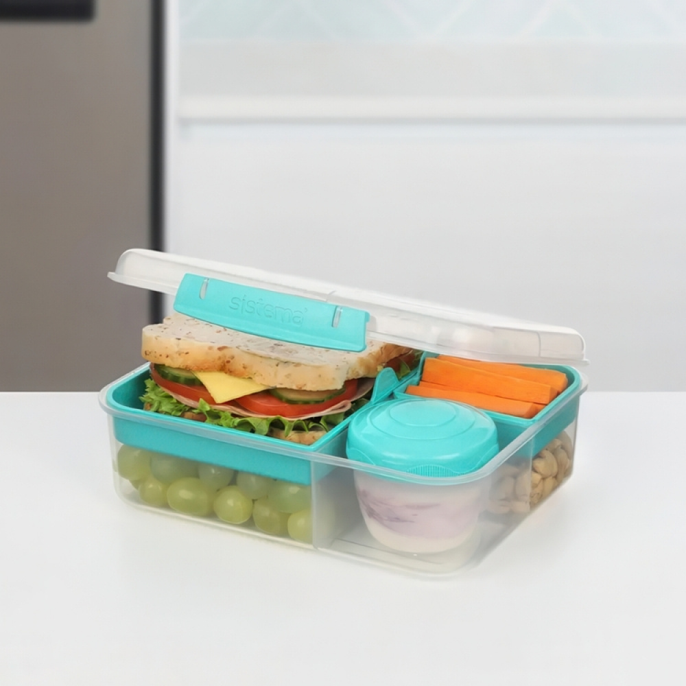 Bentoboks med 5 rom og beholder 1,65L, Sistema i gruppen Oppbevaring / Kjøkkenskap hos SmartaSaker.se (42124)