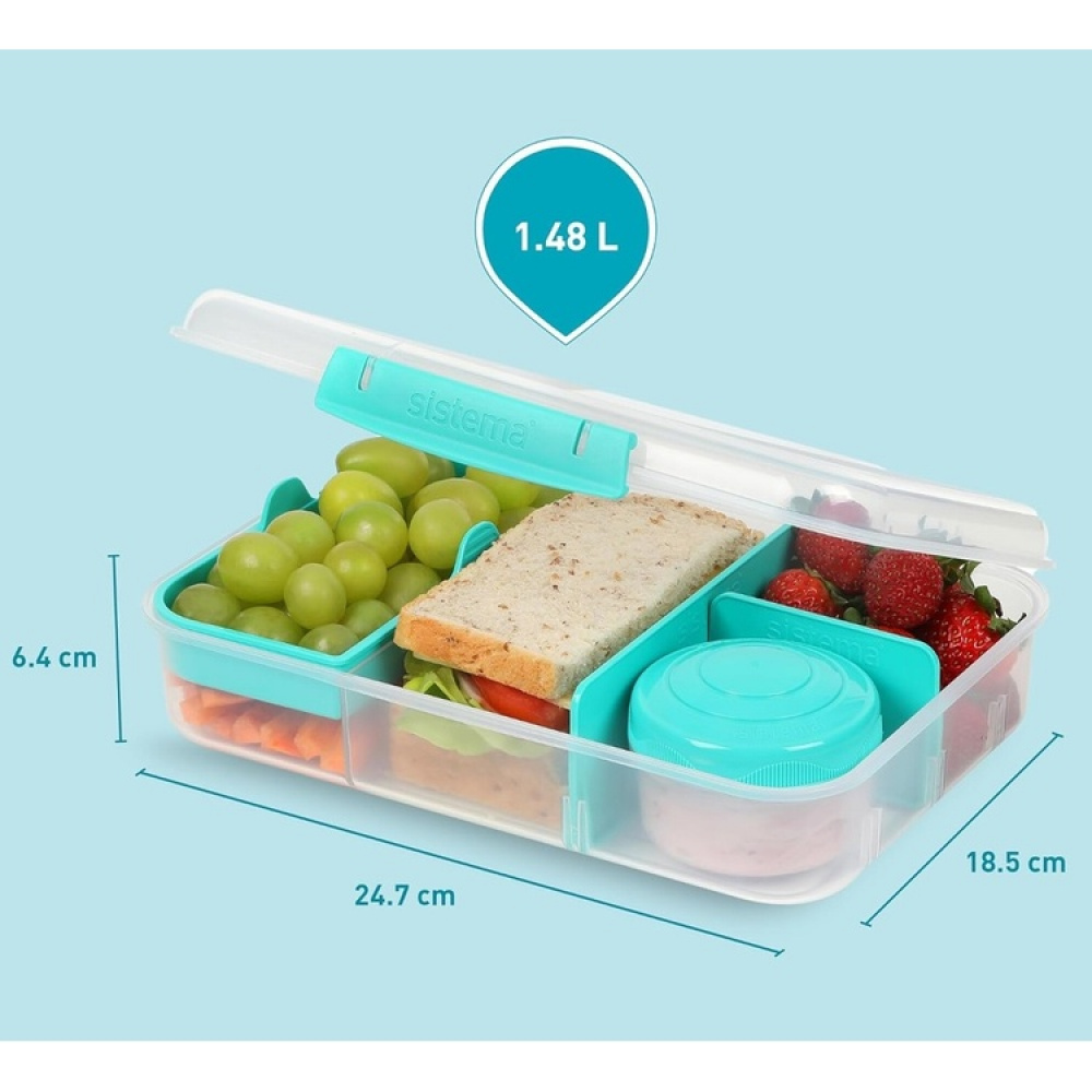 Bentoboks med rom og beger 1,48 L, Sistema i gruppen Oppbevaring / Kjøkkenskap hos SmartaSaker.se (42129)