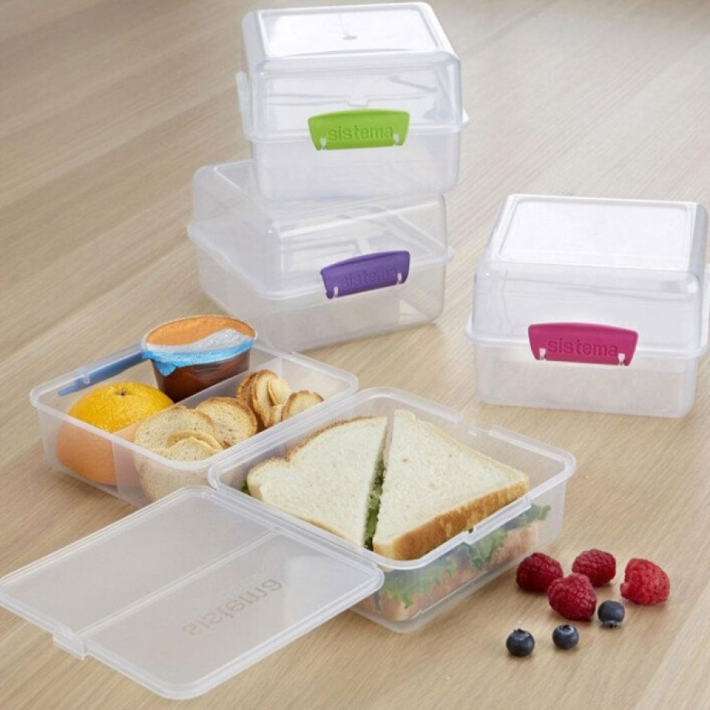 Todelt matboks med rom 1,4 L, Sistema, Mint i gruppen Oppbevaring hos SmartaSaker.se (42130)
