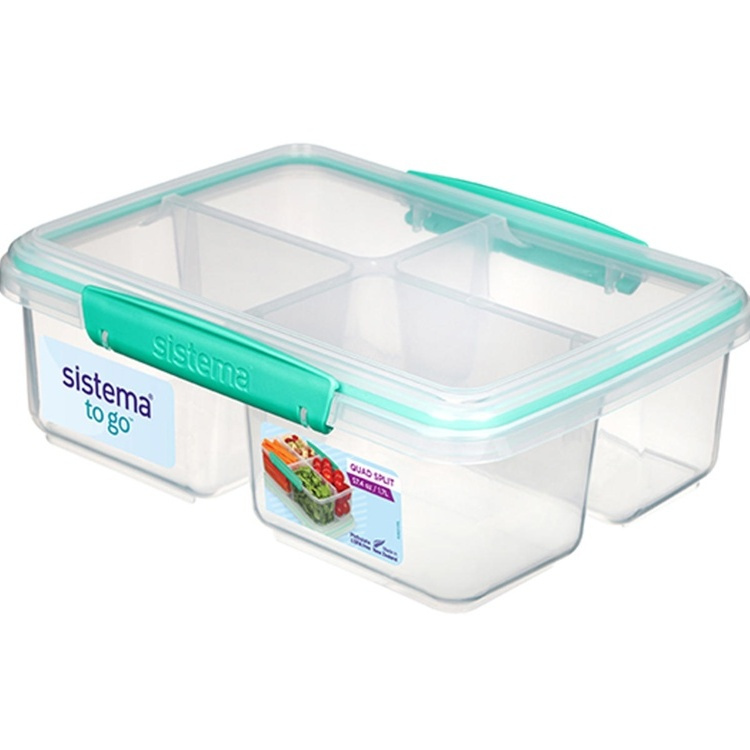 Firedelt matboks 1,74L, Sistema, Mint i gruppen Oppbevaring hos SmartaSaker.se (42166)