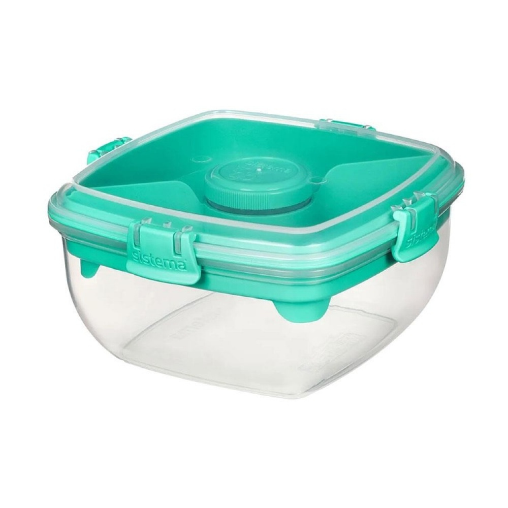 Matboks for salat med bestikk 1,1L, Sistema, Mint i gruppen Oppbevaring / Kjøkkenskap hos SmartaSaker.se (42171)